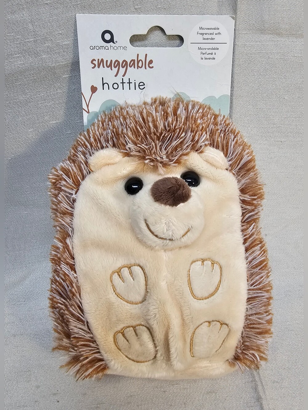 Aroma Home Snuggable Hottie Plush Hedgehog - Cream & Brown